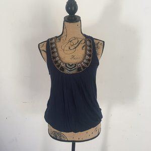 Beaded blue tank